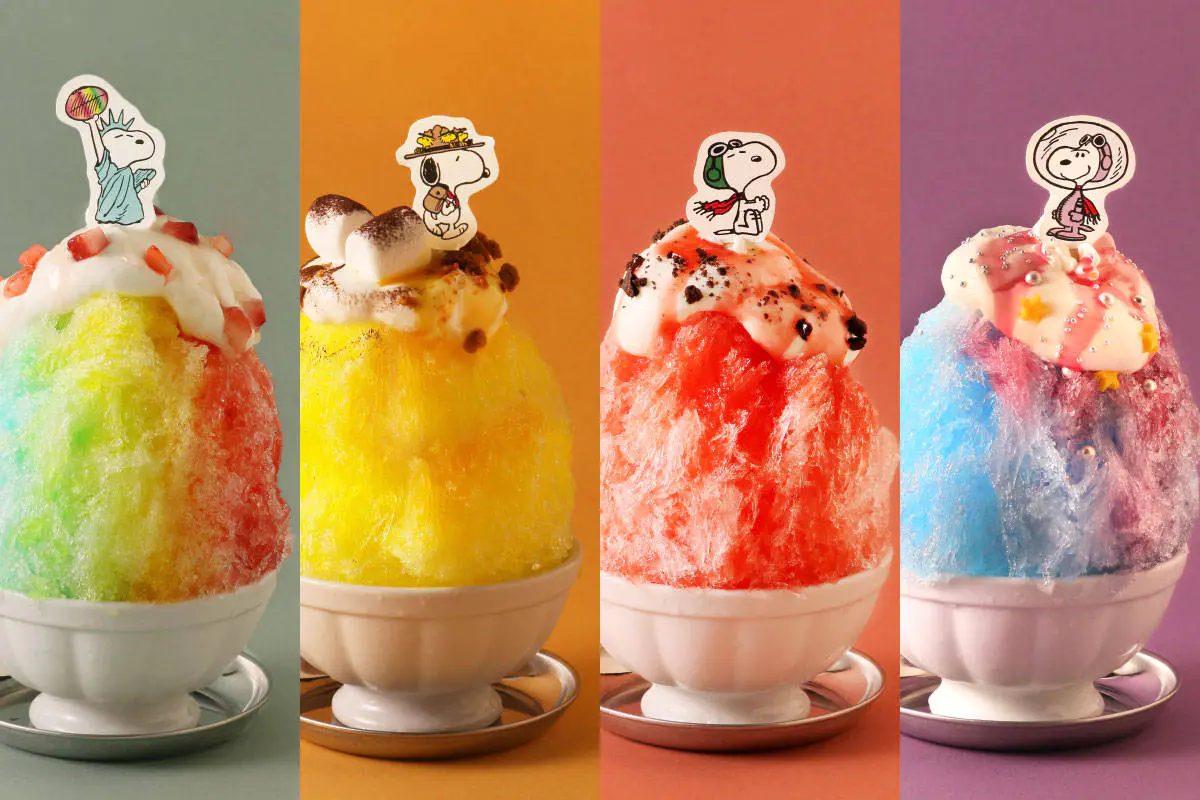 神戸北野『PEANUTS Cafe』でスヌーピーが変装？！カラフルでふわふわの純氷かき氷が登場！